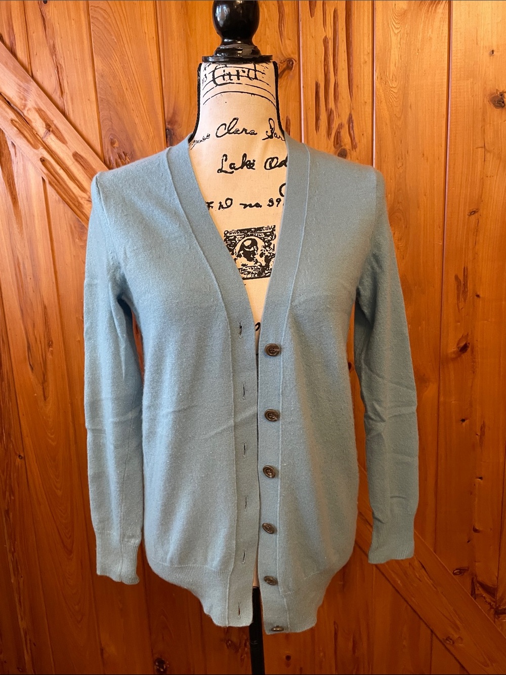 J. Crew Dusty Blue V-Neck Button Front Cardigan